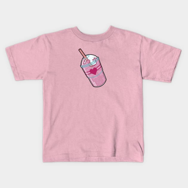 Cute sticker of pink bubble tea. Kids T-Shirt by Yurapura